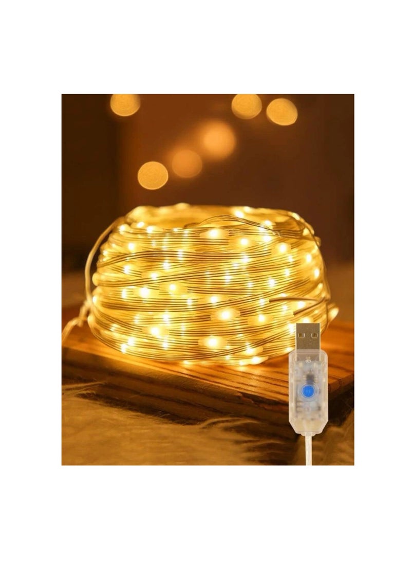 سلسلة إضاءة زخرفية بطول 10 أمتار، سلسلة إضاءة متعددة الوظائف للاستخدام الداخلي والخارجي، وحفلات الزفاف، والحفلات، والديكور. - Image 1